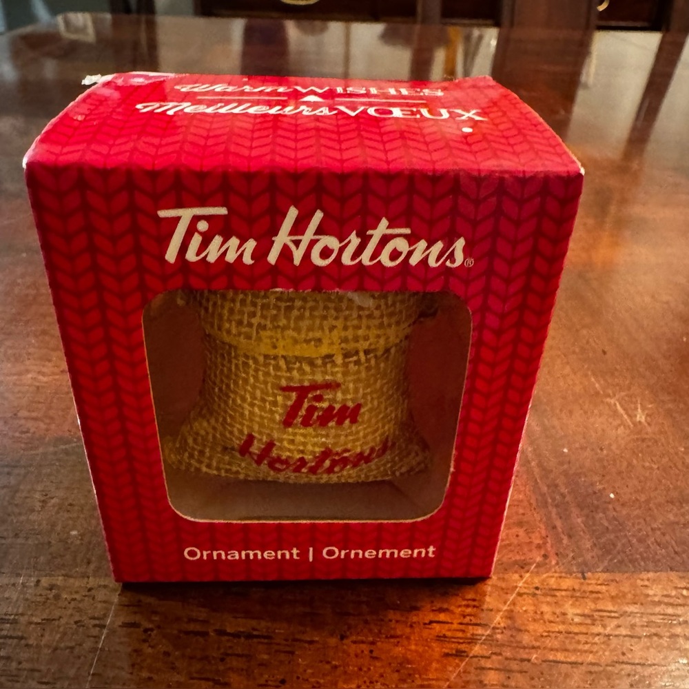 Tim Hortons 2016 Christmas Ornament Coffee Beans Bean Bag New